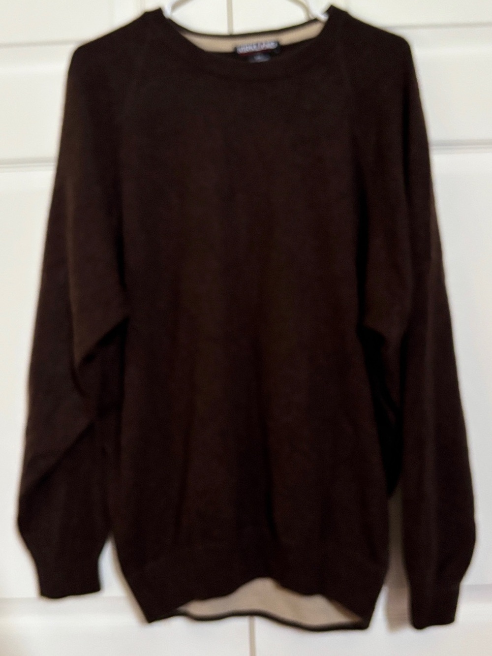 Kirkland Signature Mens XXL 100% Cashmere Sweater Brown Crewneck Made in Italy